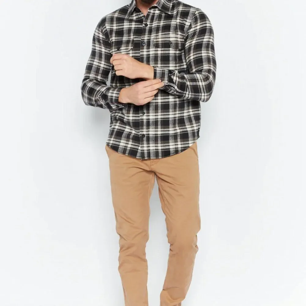 Men Regular Fit Plaid Flannel Long Sleeve Casual Shirt, Charcoal Combo LARGE - Picture 6 of 14